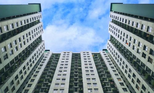 Low angle view of buildings against sky