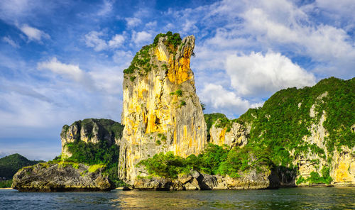 Rock formations in sea