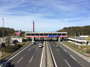 Railroad track passing through road