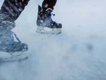 Low section of person in snow