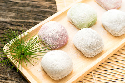 Traditional japanese confectionery desert daifuku mochi