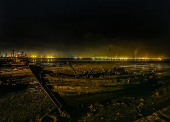 Illuminated city at night