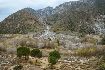 Scenic view of land against sky