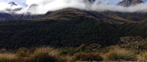 Scenic view of mountains against sky