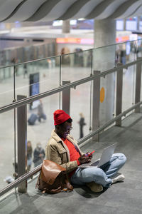 Man sitting at airport