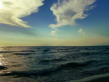 Scenic view of sea during sunset