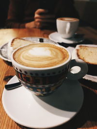 Close-up of coffee on table