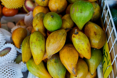 High angle view of fruits for sale