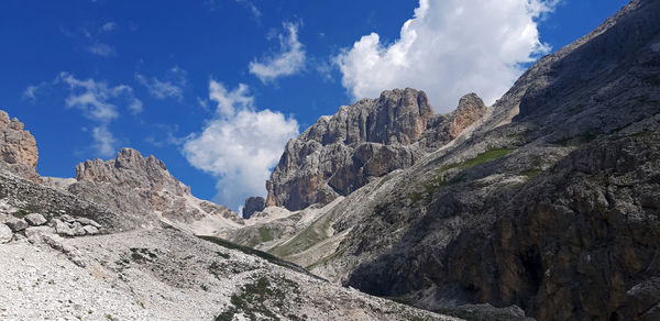 Scenic view of the striking dolomite mountains in summer