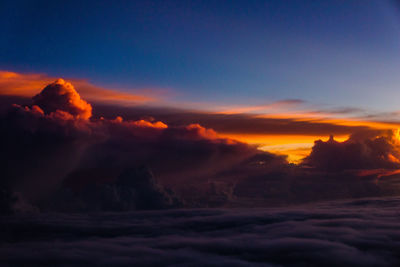 A beautiful art piece of mother nature painted in the higher cloudscapes above - bandung, indonesia