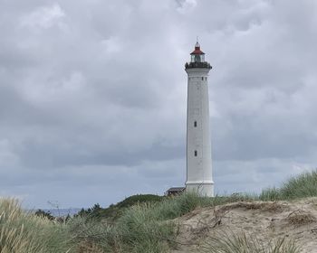 Low angle view of lighthouse against sky