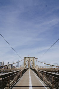 View of suspension bridge against sky