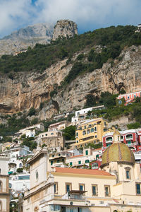 Summer view of positano city in campania