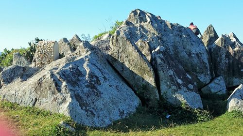 Scenic view of mountain against clear sky