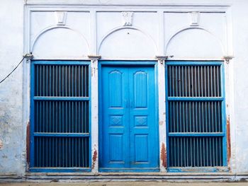 Exterior of closed door