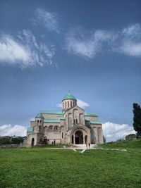 View of building against cloudy sky