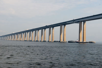 Bridge over sea against sky