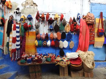 Various displayed for sale at market stall