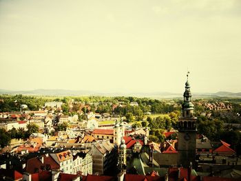 High angle shot of cityscape