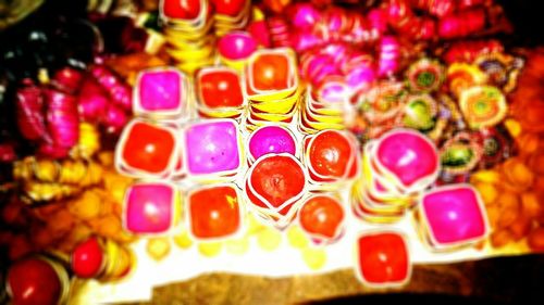 Close-up of multi colored candies for sale