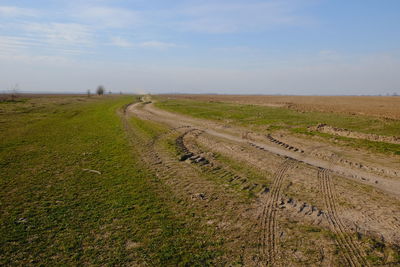 Scenic view of field against sky
