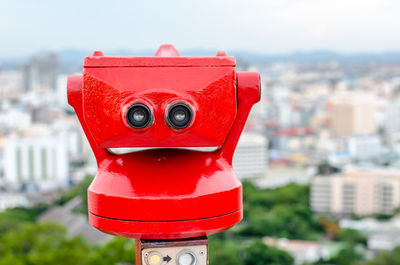 Close-up of red fire hydrant