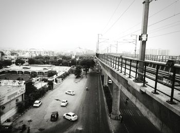 Road passing through city