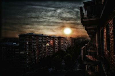 Low angle view of illuminated city at night