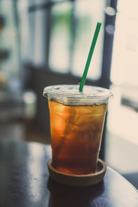 Close-up of drink on table