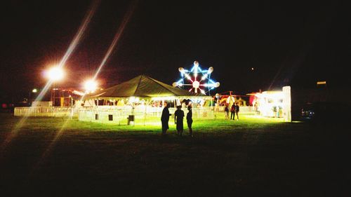 View of illuminated lights at night