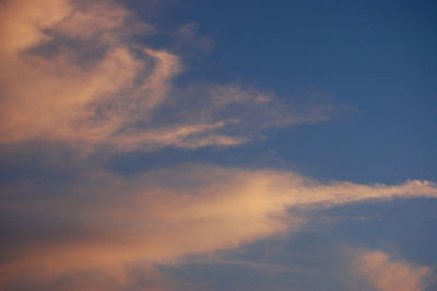 Low angle view of sky during sunset