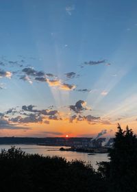 Scenic view of tacoma port sky during sunrise