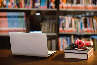 Close-up of open book on table