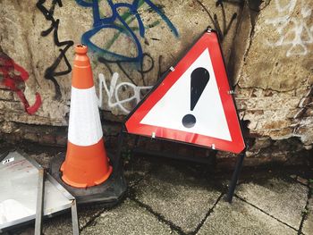 Close-up of road sign