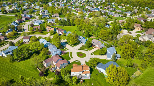 High angle view of townscape