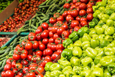 Full frame shot of tomatoes for sale in market