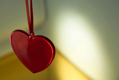 Close-up of heart shape hanging