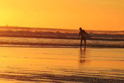 Scenic view of sea at sunset