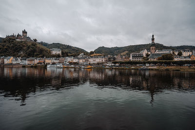 Reflection of buildings in water