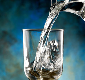 Close-up of drinking glass in water