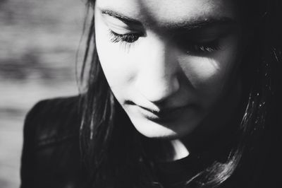 Close-up portrait of young woman