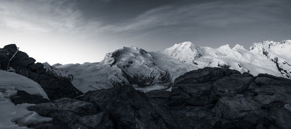Scenic view of snow against sky