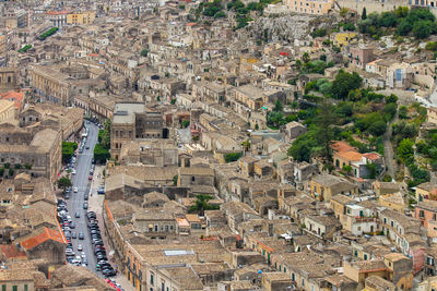 High angle shot of townscape