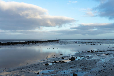 Scenic view of beach against sky