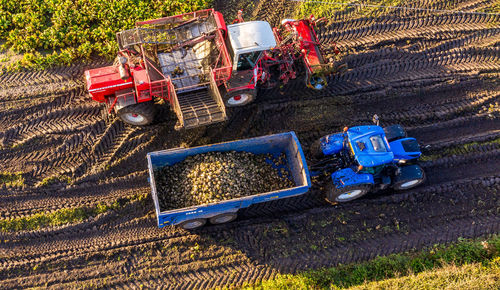 Tractor on agricultural field