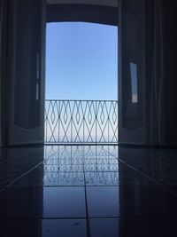 Reflection of sky on glass window