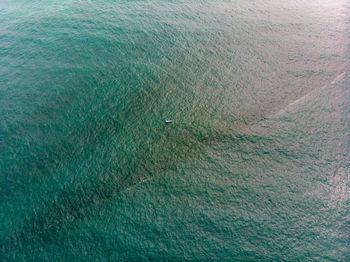 High angle view of rippled sea water