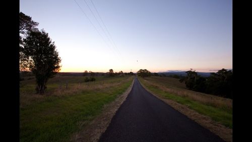 Country road at sunset