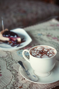 Coffee cup on table