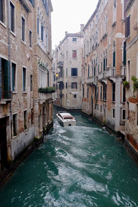 Canal passing through city buildings